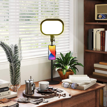 LED bedside lamp, 10 dimming levels, 5 colors, memory function, metal, black