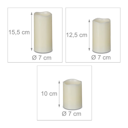 LED block light wax set of 3