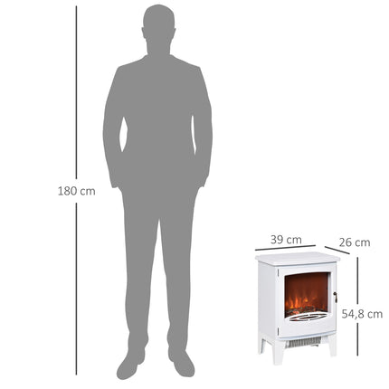 Freestanding LED electric stove, White, 900/1800W