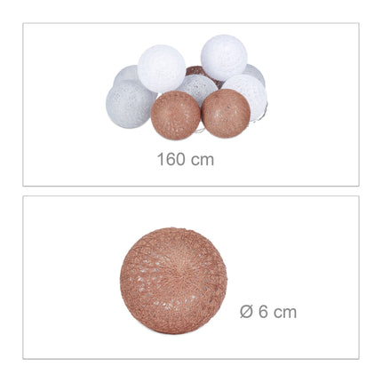 LED light chain with 10 balls