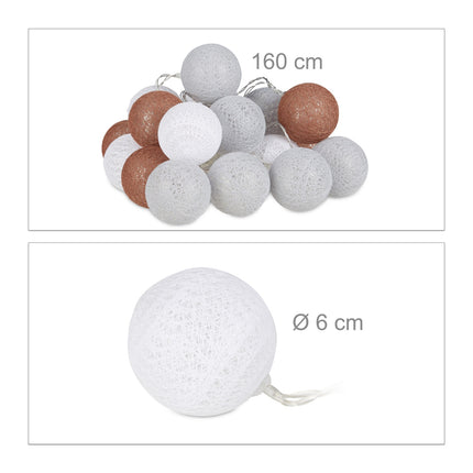 LED light chain with 20 balls