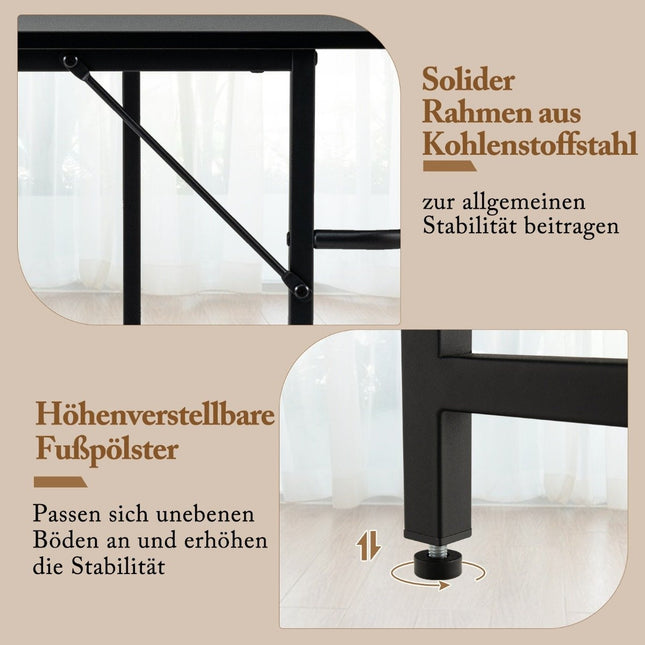 L-Shaped Corner Desk with 2 Shelves, Black