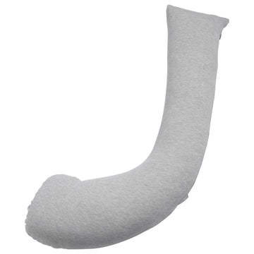 L-Shaped Pregnancy Pillow, Washable Jersey Cover, Gray