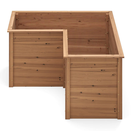 L-Shaped Raised Garden Bed, 120x120x63 cm, Fir Wood