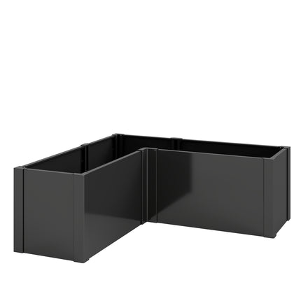 L-Shaped Raised Garden Bed, Galvanized Steel, 150x150x55 cm