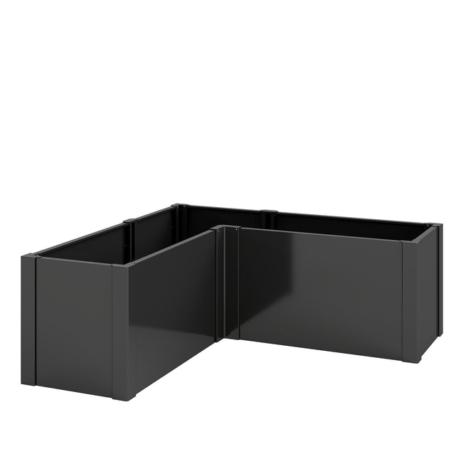 L-Shaped Raised Garden Bed, Galvanized Steel, 150x150x55 cm