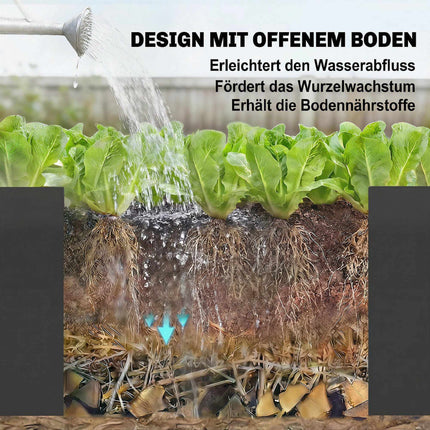 L-Shaped Raised Garden Bed, Galvanized Steel, 150x150x55 cm