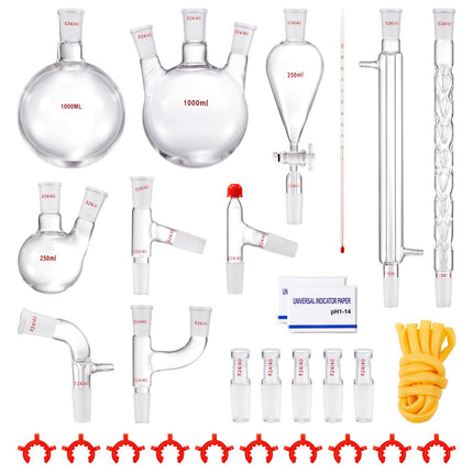 Lab Distillation Kit, 24/40 Joints, 1000 mL, 29-Piece