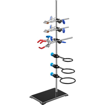 Laboratory Retort Stand Set – 60 cm Rod, Clamp Kit, Cast Iron Base