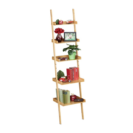 Ladder shelf bamboo 5 shelves
