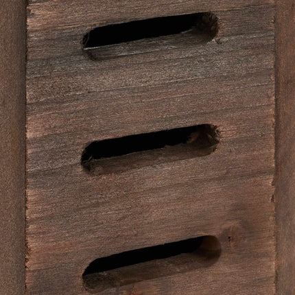 Ladybug house in brown wood