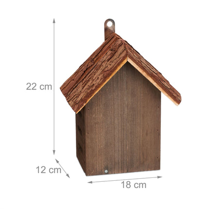 Ladybug house in brown wood