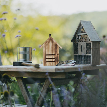 Ladybug house in flamed spruce