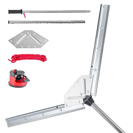 Lake Weed Cutter Rake, Adjustable 20–37 in, 30 ft Rope