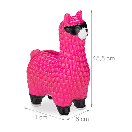 Lame piggy bank with sunglasses