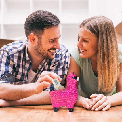 Lame piggy bank with sunglasses