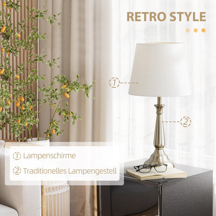 Vintage lamp set with 3 - 2 tables, 1 floor, E27 base