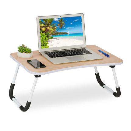 Lap Desk with Wood Effect – Folding Laptop Bed Tray