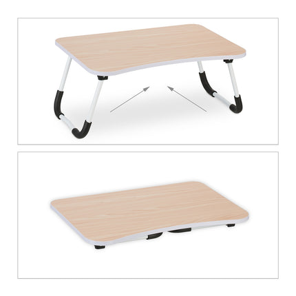 Lap Desk with Wood Effect – Folding Laptop Bed Tray