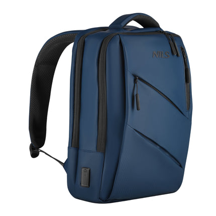 Laptop Backpack, Blue, USB-C Charging Port, 15L