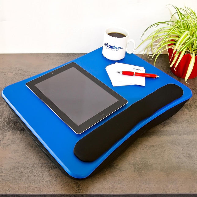 Laptop cushion blue with wrist support