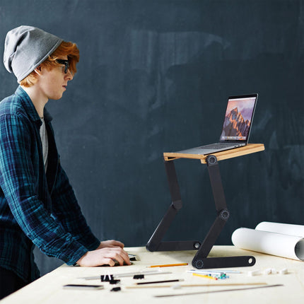 Laptop stand Bamboo Aluminium