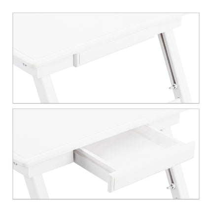 Laptop table in bamboo white