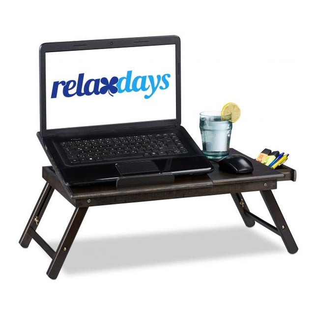Laptop table in dark brown bamboo