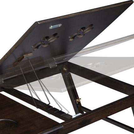 Laptop table in dark brown bamboo