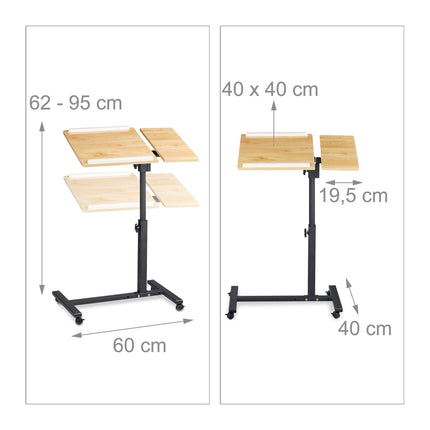 Laptop table with adjustable mouse table