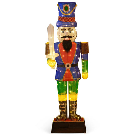 Large 3D Nutcracker with Sword, 110 LED Lights, 184 cm