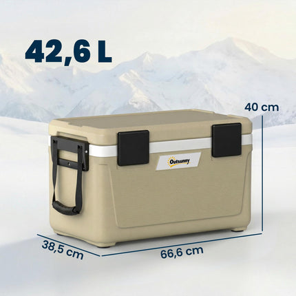 Large 42.6L Portable Cooler Box with PU Foam Insulation