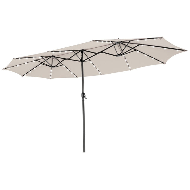Large 470 cm Patio Umbrella with Solar LED Lights