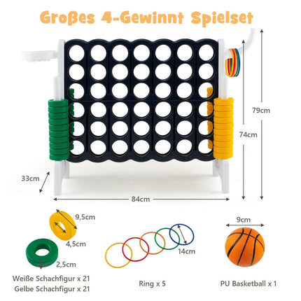 Large 4-in-a-row Jumbo 4-in-a-row Set 84 x 33 x 79 cm Black + White