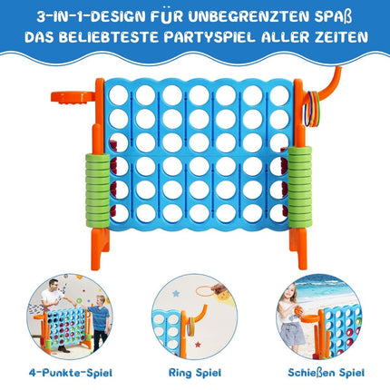 Large 4-in-a-row Jumbo 4-in-a-row Set 84 x 33 x 79 cm Blue + Orange