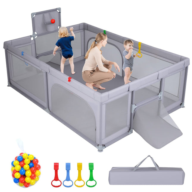 Large Baby Playpen with Basketball Hoop & Soccer Nets