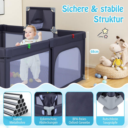 Large Baby Playpen with Basketball Hoop & Soccer Nets