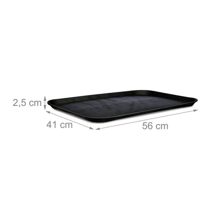 Large Black Gastro Tray 56x41cm – Non-Slip Surface