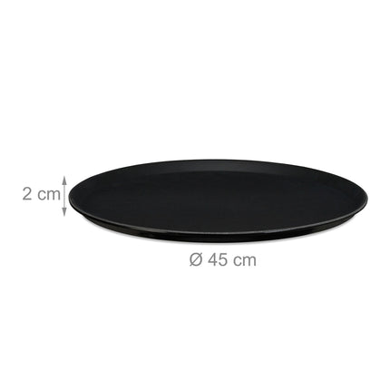 Large Black Serving Trays, Set of 2 – Ø45cm