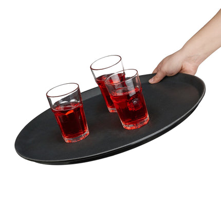 Large Black Serving Trays, Set of 2 – Ø45cm