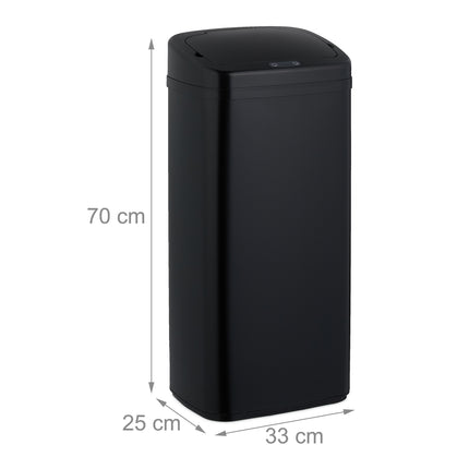Large Black Steel Kitchen Bin with Sensor