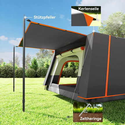 Large Camping Tent, 4-6 Person, 2 Rooms, Waterproof