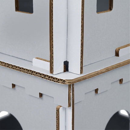 Large Cardboard Cat House – 3-Level, Easy Assemble