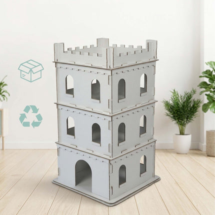 Large Cardboard Cat House – 3-Level, Easy Assemble