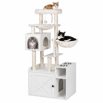 Large Cat Tree with Litter Cabinet & Sisal Posts
