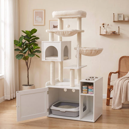 Large Cat Tree with Litter Cabinet & Sisal Posts