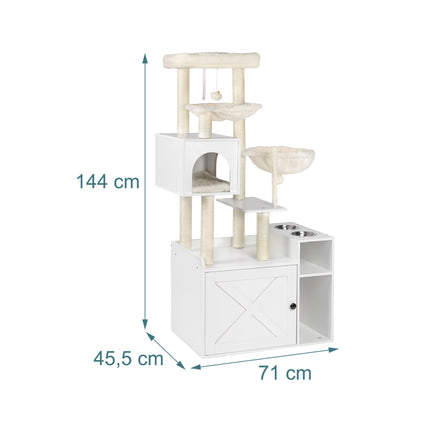 Large Cat Tree with Litter Cabinet & Sisal Posts