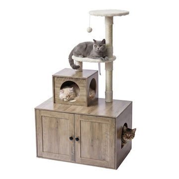 Large Cat Tree with Litter Tray and Sisal Posts