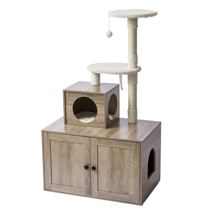 Large Cat Tree with Litter Tray and Sisal Posts