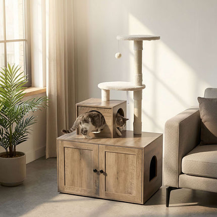 Large Cat Tree with Litter Tray and Sisal Posts